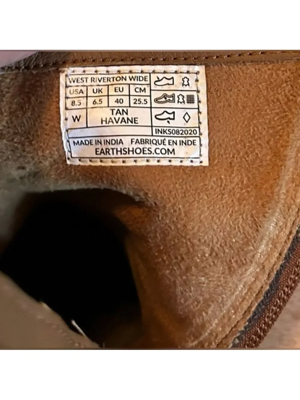 Earth West Riverton Havane Leather Buckle Zipper Ankle Boots Booties 8.5 wide
